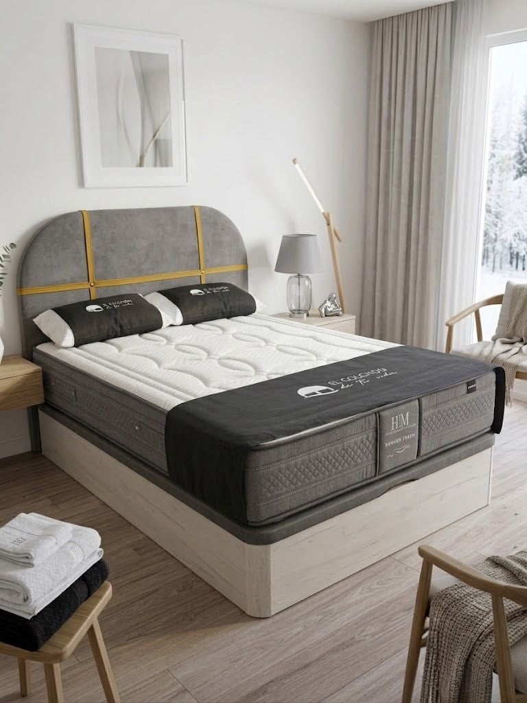 PACK COLCHON AIRBALANCE +  CANAPE DE MADERA